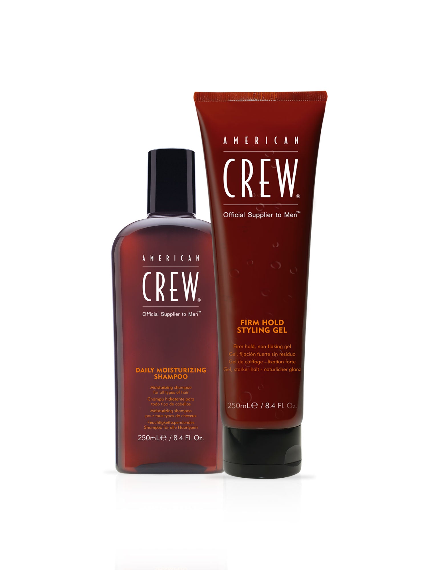 Moisturizing Shampoo and Strong Hold Styling Gel Set - American