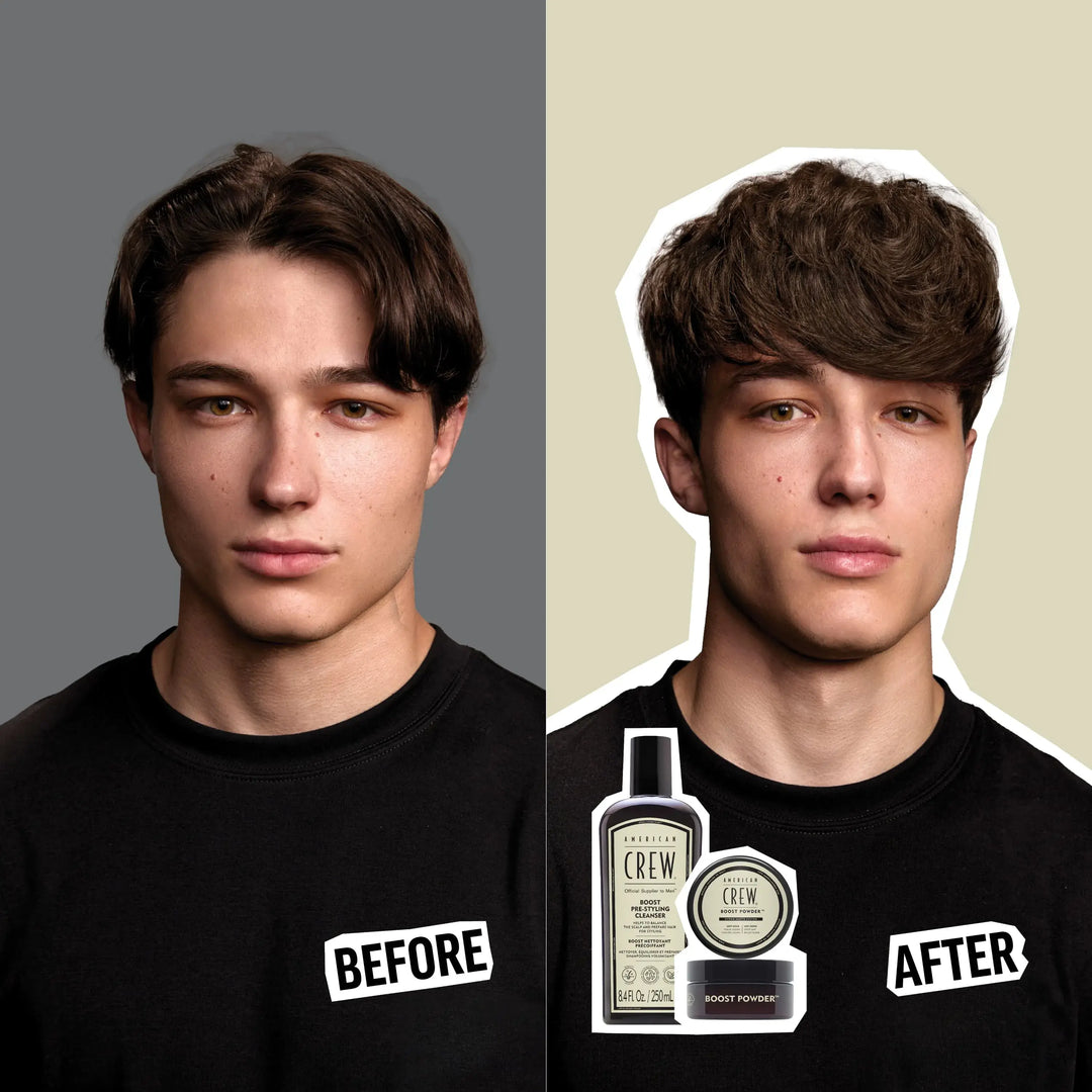 Before & After Image of Boost Pre-Styling Cleanser Shampoo